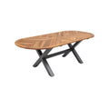 Modern Oval Wooden Dining Table with Cross Legs