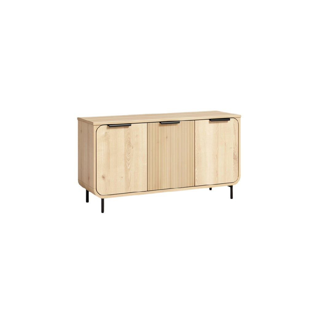Modern Scandinavian Wooden Storage Cabinet with Sleek Lines and Minimalist Design