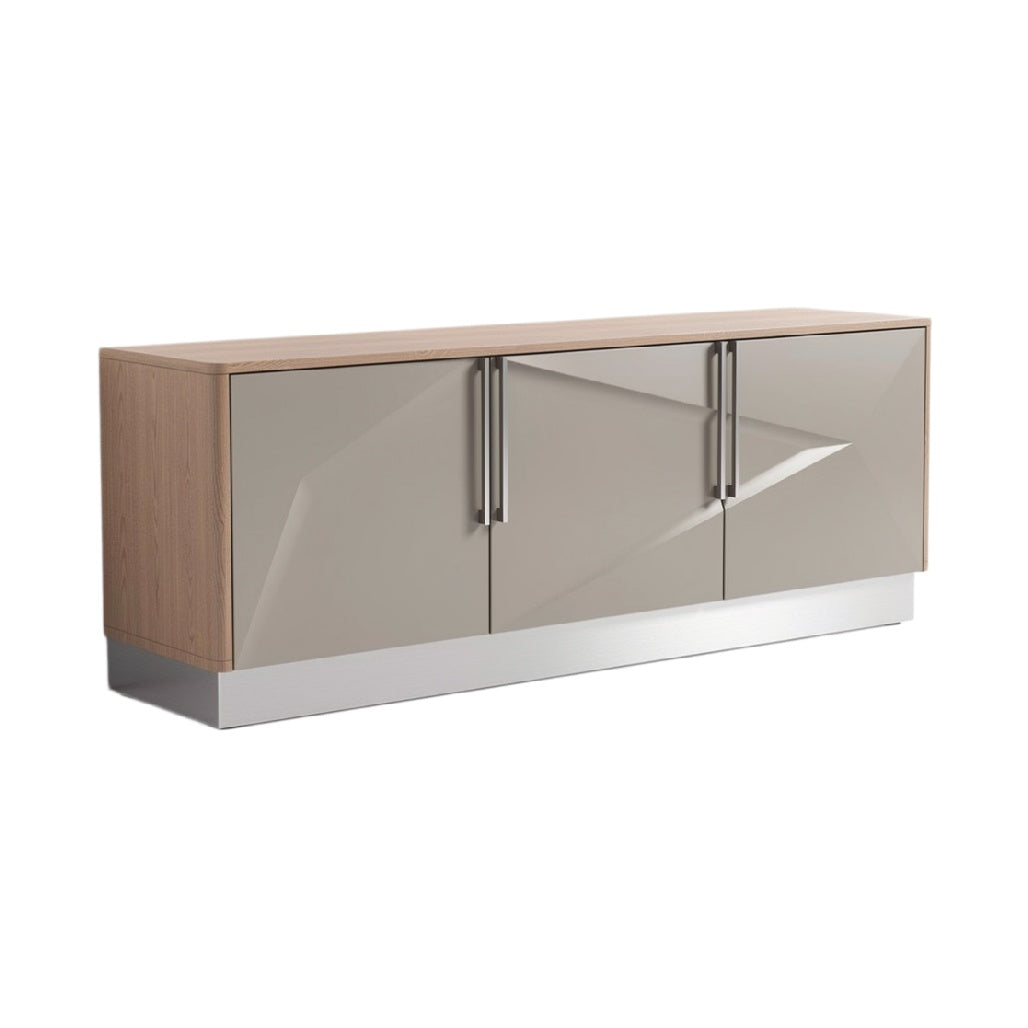 Modern Minimalist Sideboard with Geometric Design and Glossy Finish