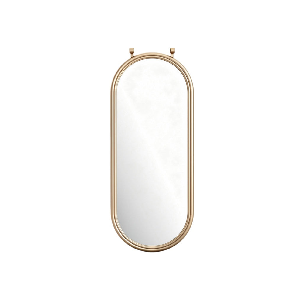 Modern Oval Mirror with Sleek Gold Frame